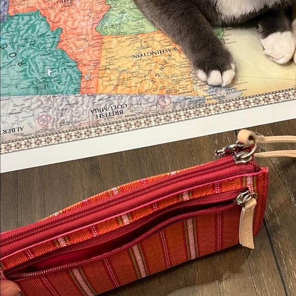 Coach Red and Tan Plaid Wristlet - Picture 4 of 10